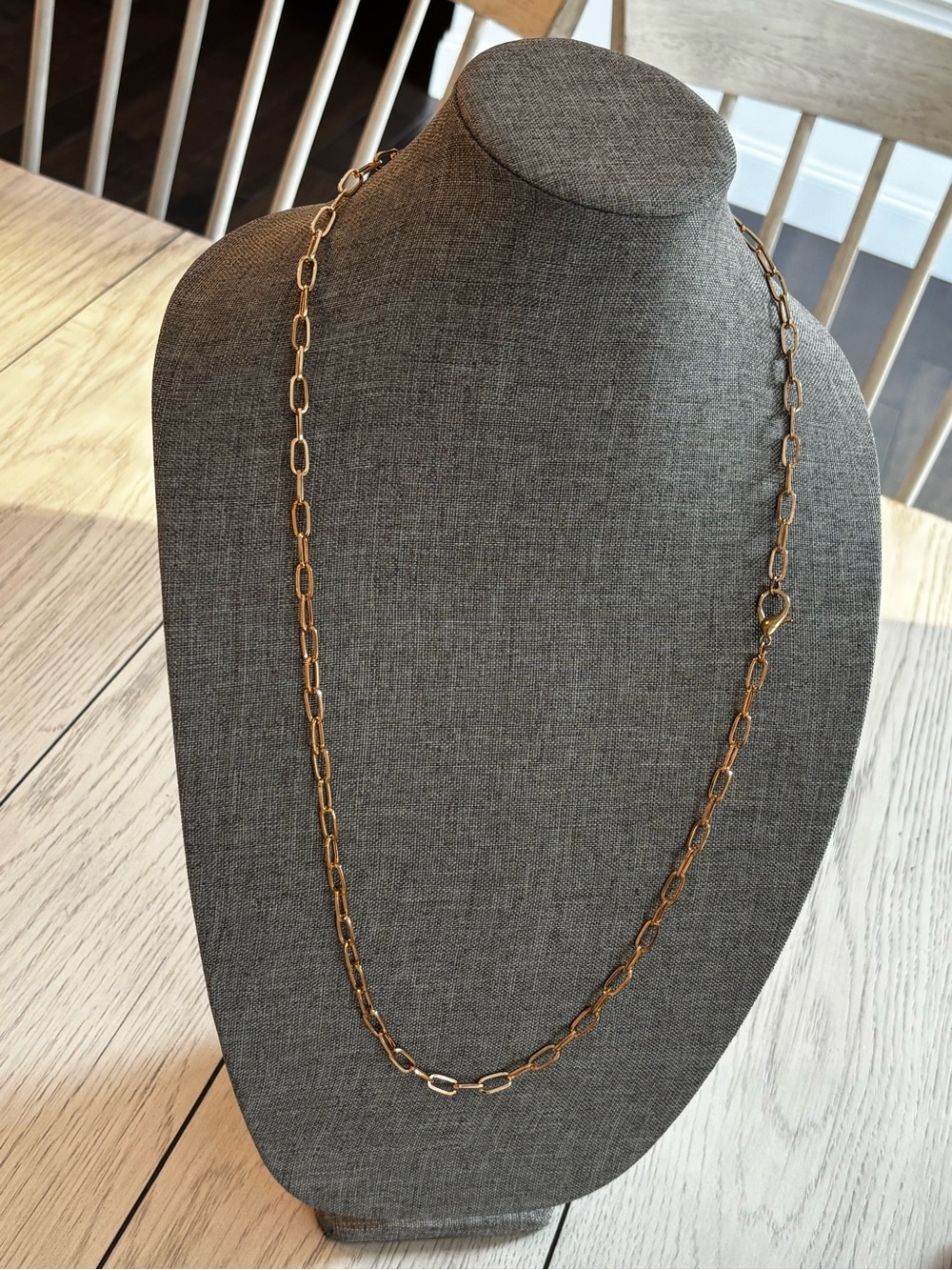 Source Unknown Gold Paperclip like Link Necklace